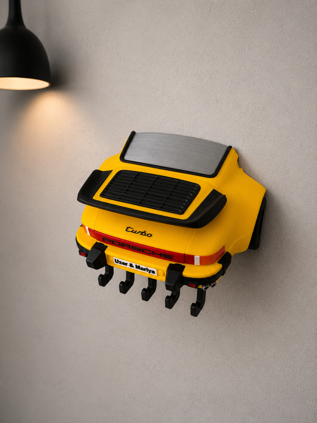 Personalized Sports Car Key Holder – Custom License Plate Wall Rack