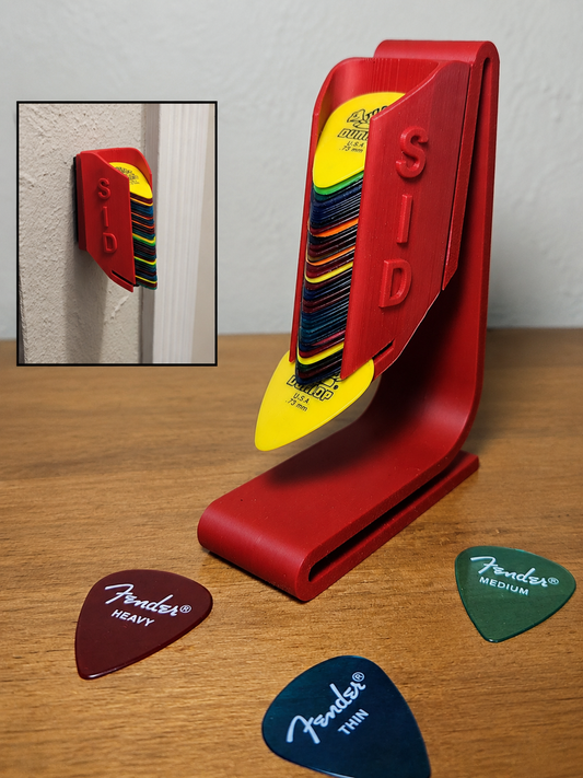 Personalized Guitar Pick Dispenser Stand – Custom Name 3D Printed Holder