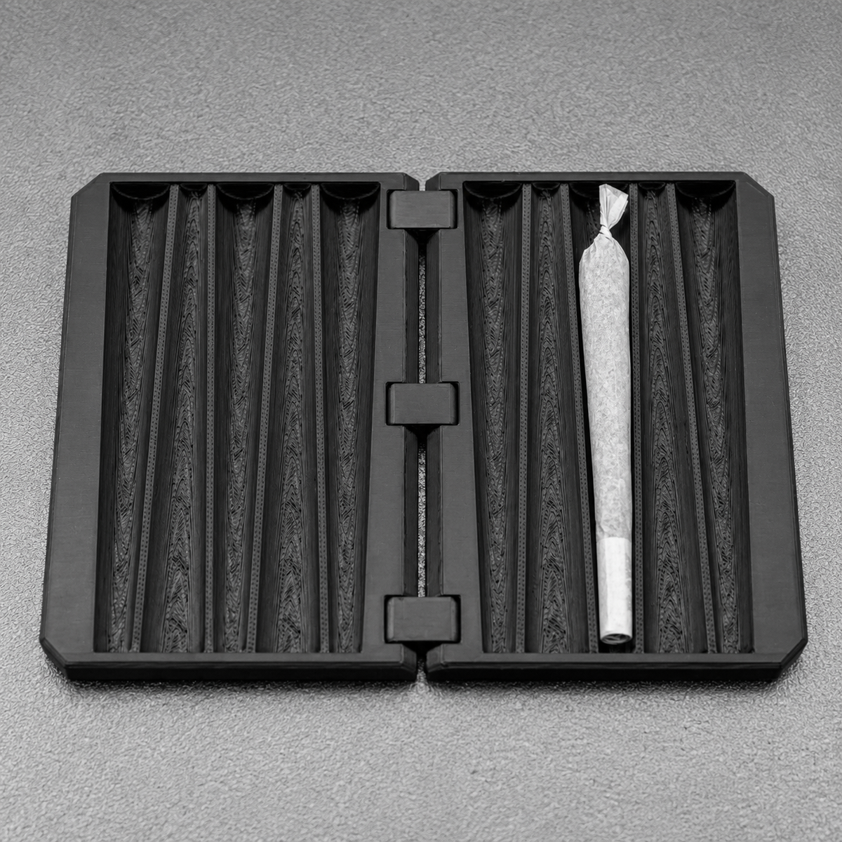 Matte Black Peace Leaf 3D Printed Joint Holder Case / Pocket Stash Box