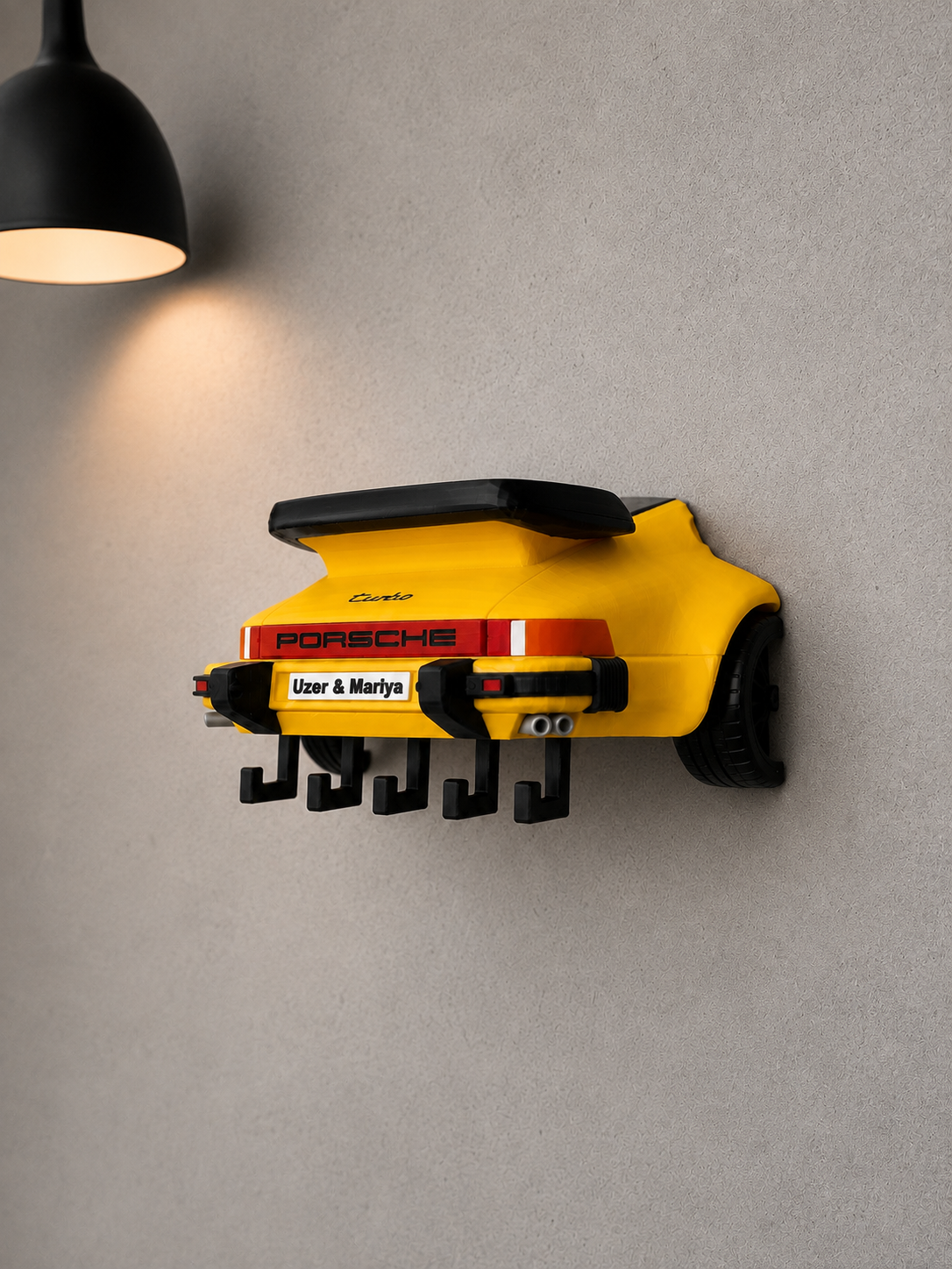 Personalized Sports Car Key Holder – Custom License Plate Wall Rack