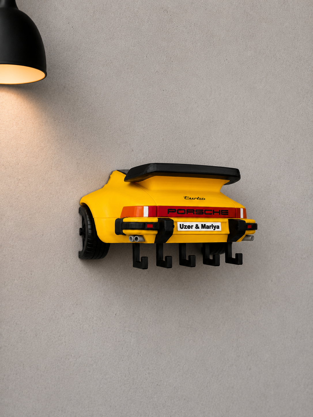 Personalized Sports Car Key Holder – Custom License Plate Wall Rack