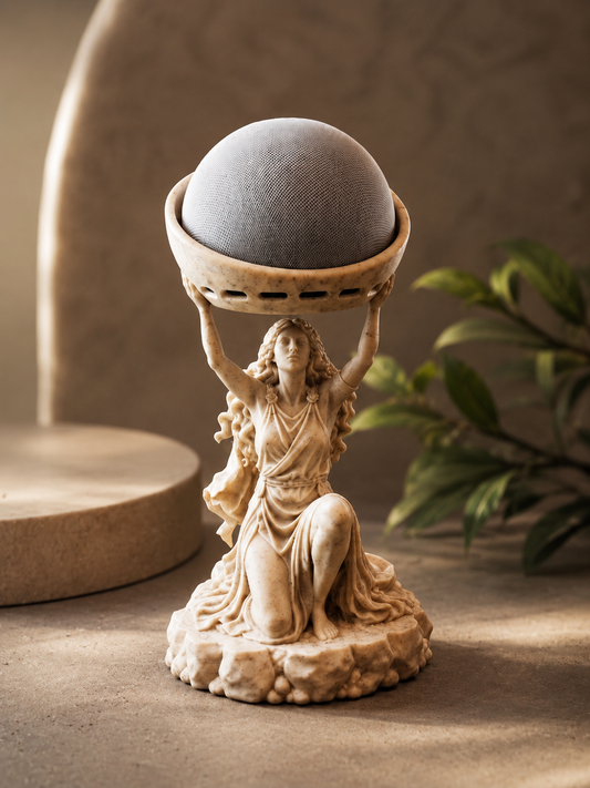 Greek Goddess Echo Dot Stand | Classical Sculpture Alexa Speaker Holder (Gen 4 & 5)