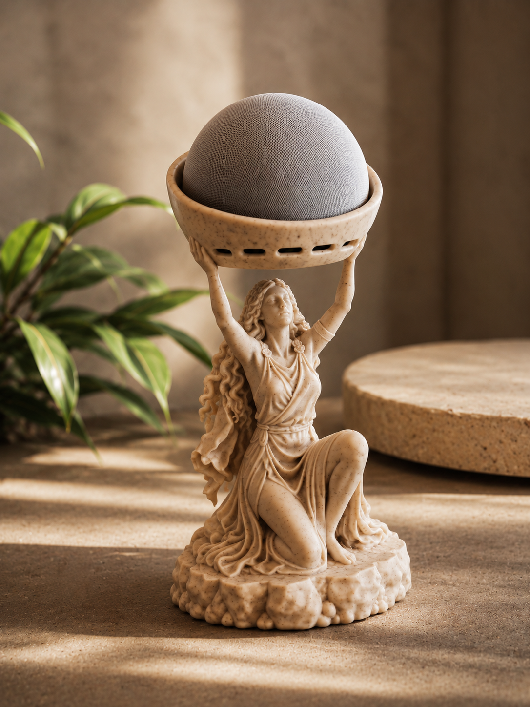 Greek Goddess Echo Dot Stand | Classical Sculpture Alexa Speaker Holder (Gen 4 & 5)