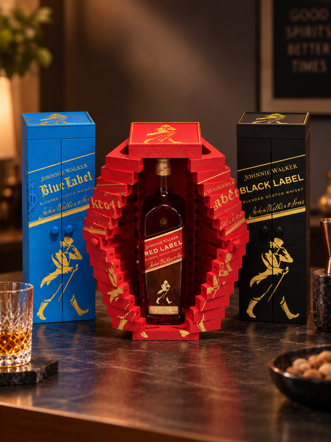 Transforming Whisky Bottle Vault – 3D Printed Mechanical Liquor Display