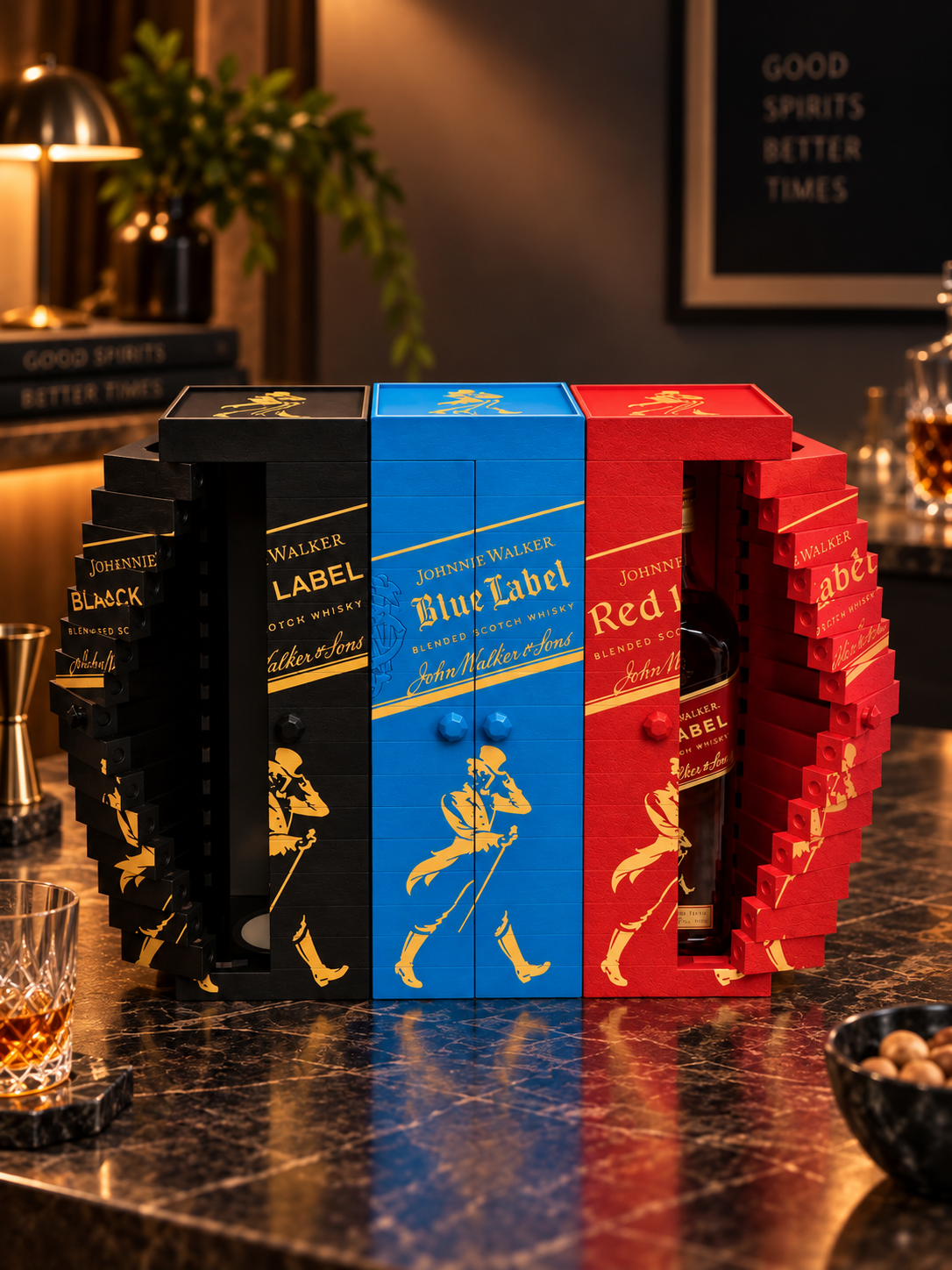 Transforming Whisky Bottle Vault – 3D Printed Mechanical Liquor Display