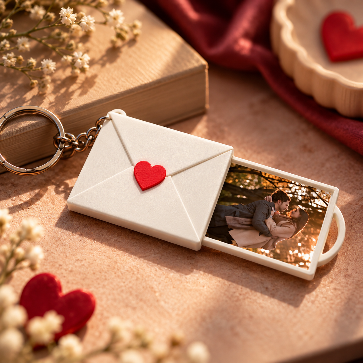 Personalized NFC Photo Keychain | Custom Memory Envelope with Photo & Music Sharing