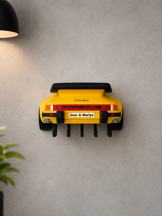 Personalized Sports Car Key Holder – Custom License Plate Wall Rack