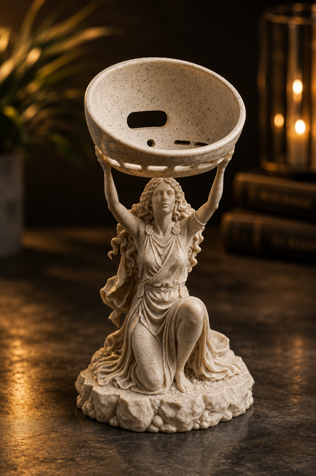 Greek Goddess Echo Dot Stand | Classical Sculpture Alexa Speaker Holder (Gen 4 & 5)