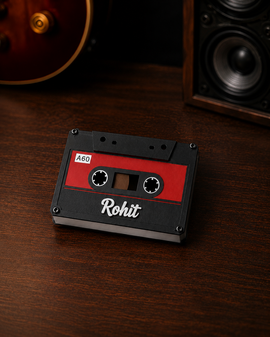 Personalized Cassette Tape Guitar Pick Holder – Custom Retro Plectrum Box