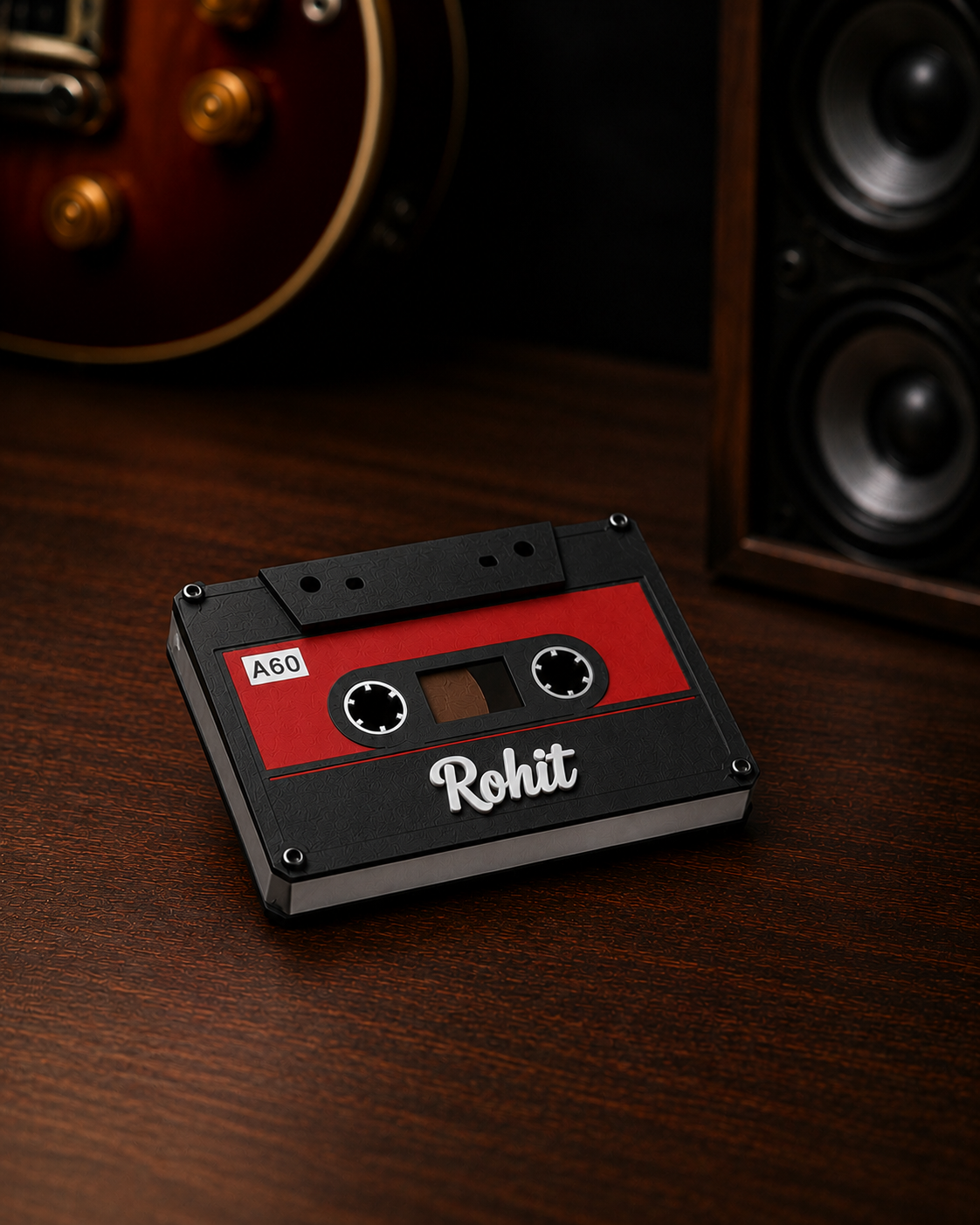 Personalized Cassette Tape Guitar Pick Holder – Custom Retro Plectrum Box