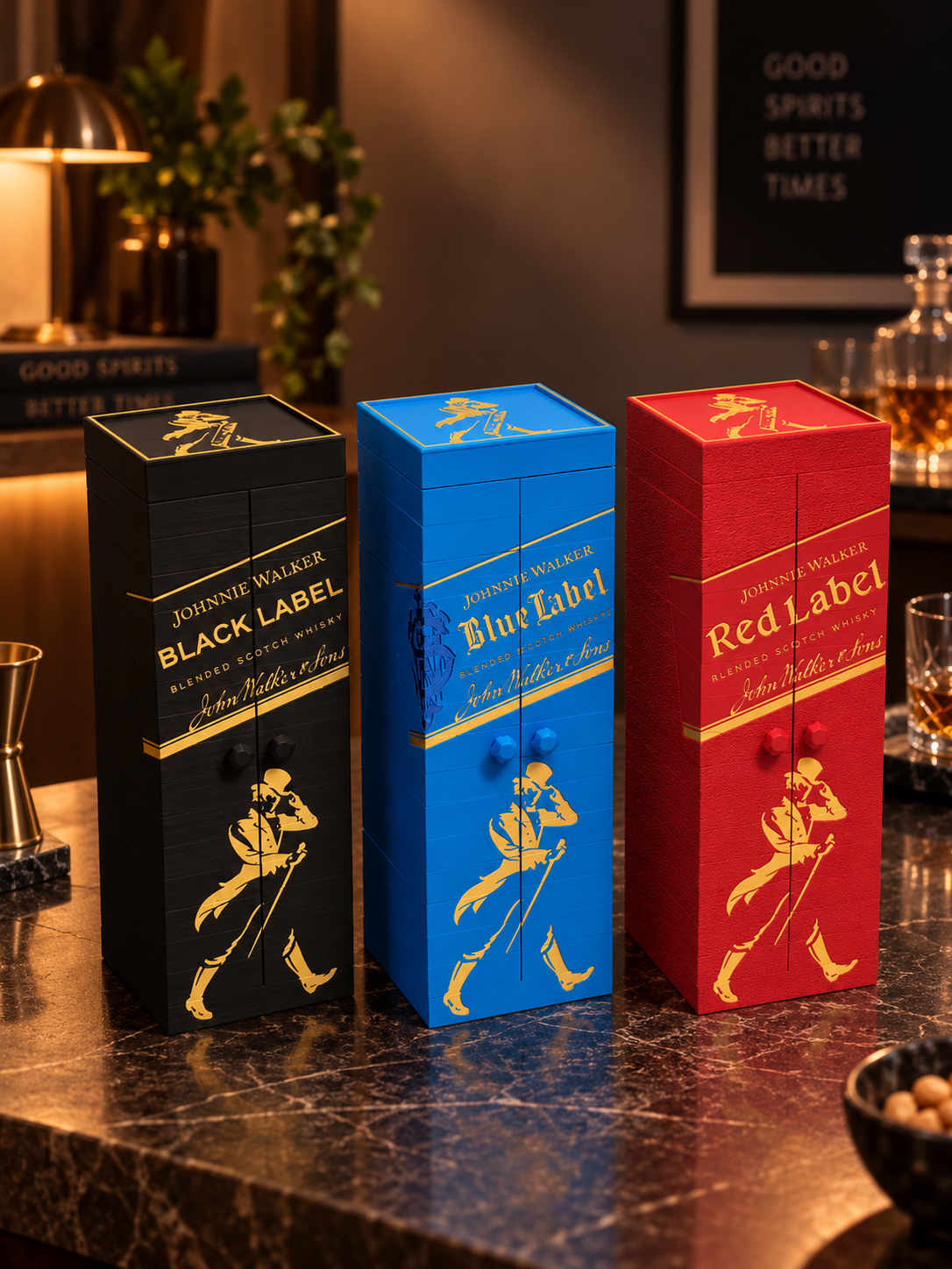 Transforming Whisky Bottle Vault – 3D Printed Mechanical Liquor Display