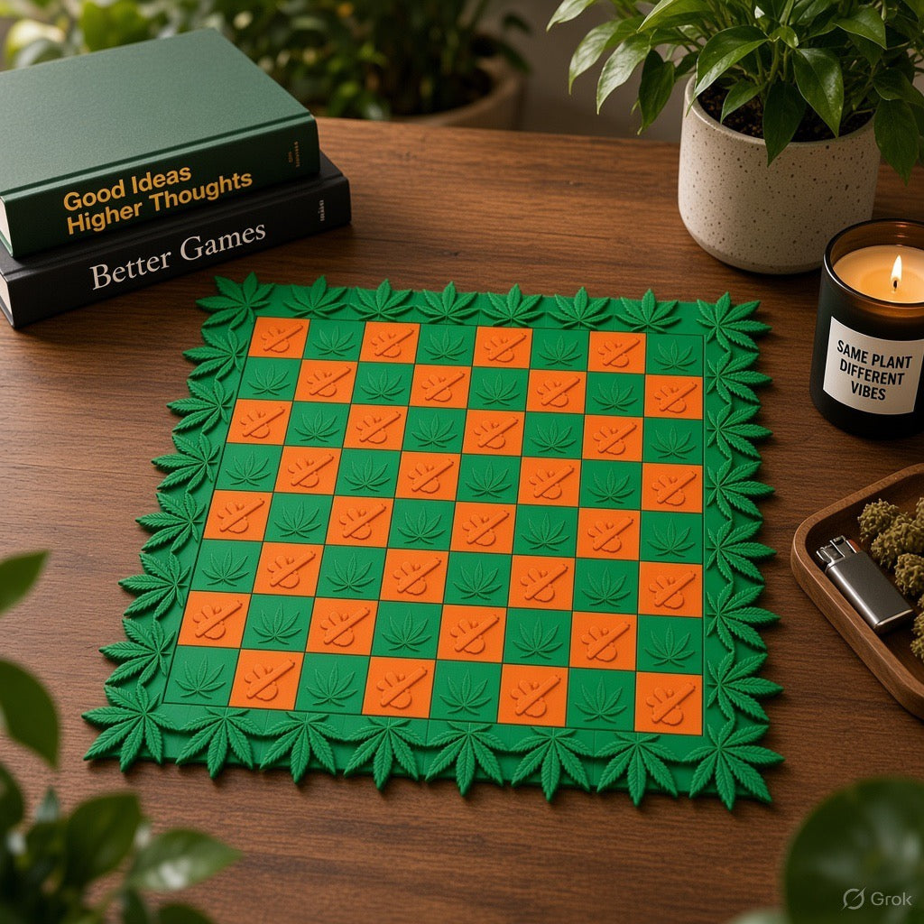 Sativa vs Indica 3D Printed Cannabis-Themed Chess Set
