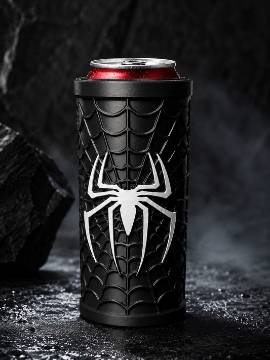 Black Symbiote Spider Can Holder – 3D Textured Superhero Drink Holder