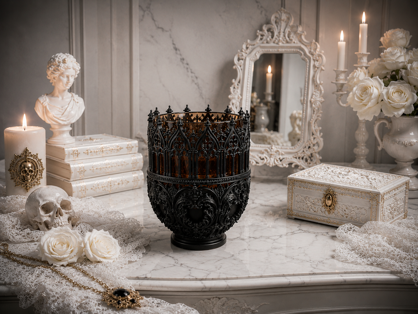 Goth theme Whisky holder centerpiece