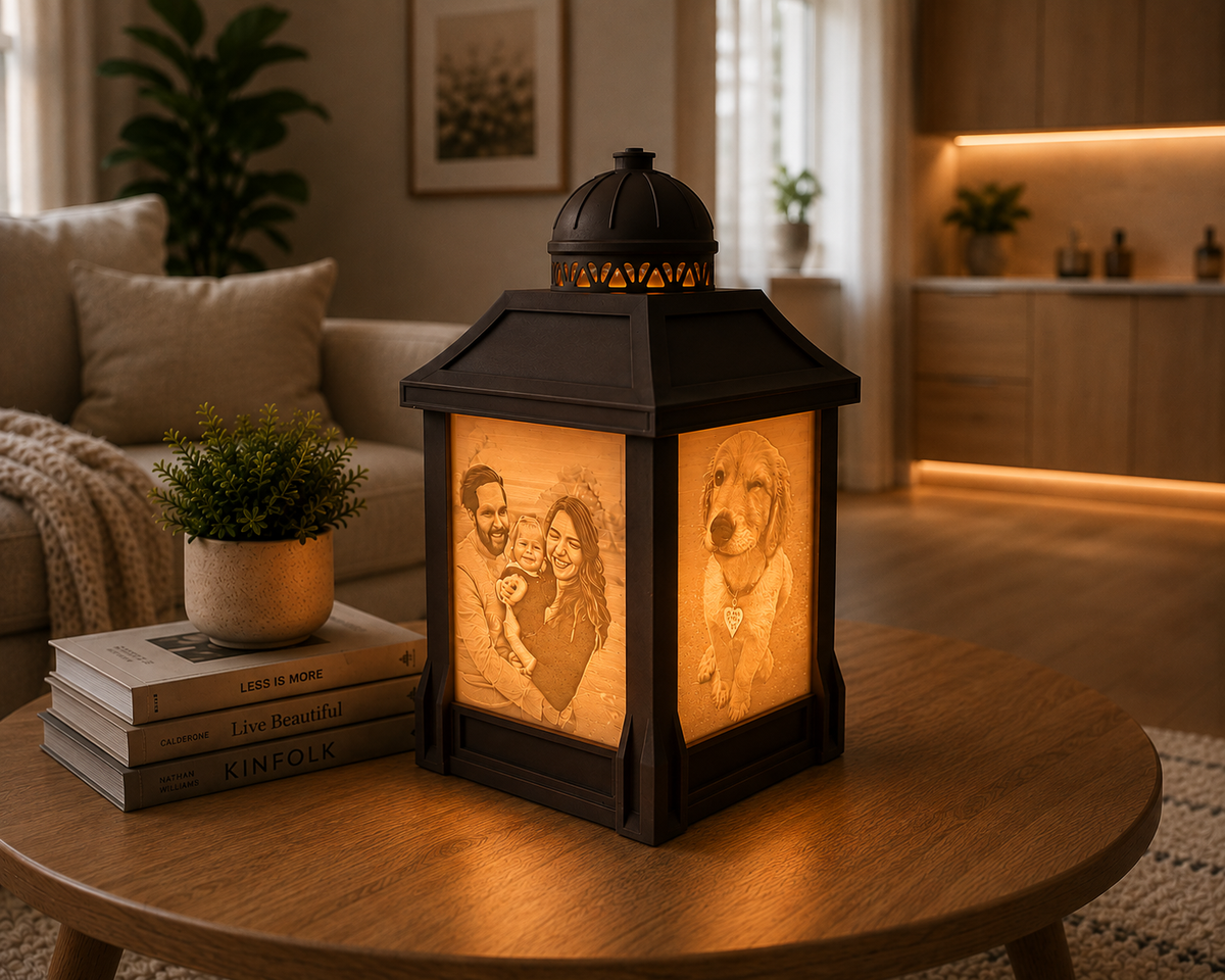 Personalized Lithophane Photo Lantern – Custom 3D Printed Memory Lamp