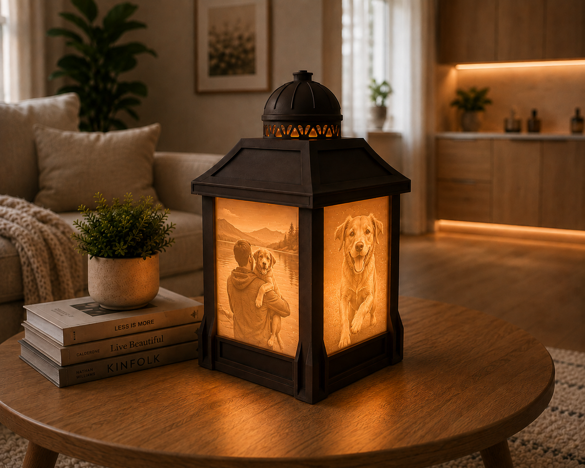 Personalized Lithophane Photo Lantern – Custom 3D Printed Memory Lamp