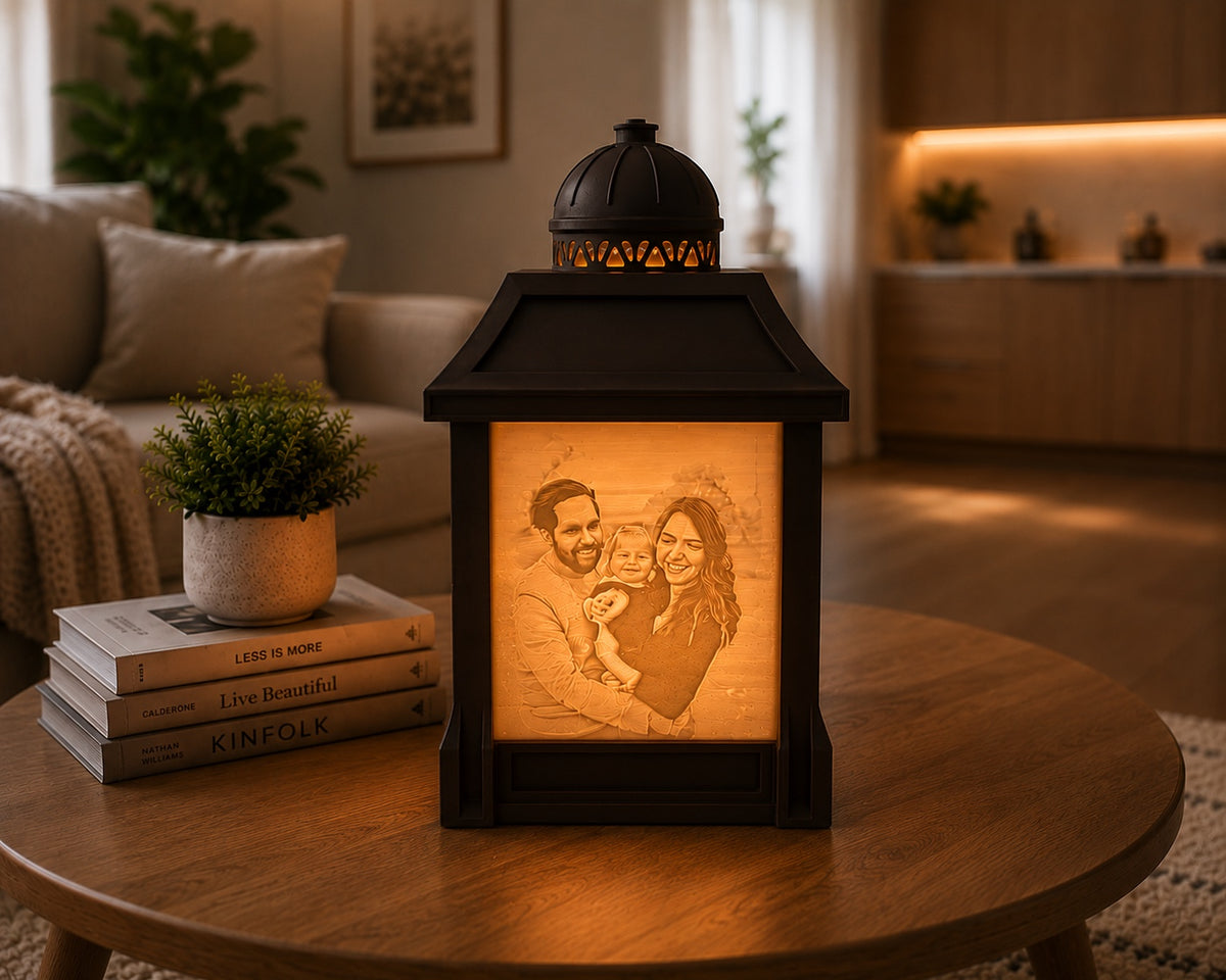 Personalized Lithophane Photo Lantern – Custom 3D Printed Memory Lamp