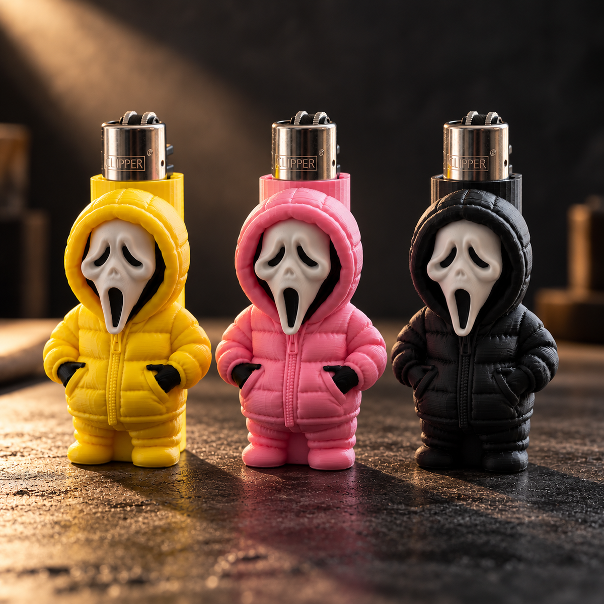 Scream Ghostface Puffer Jacket Lighter Sleeve