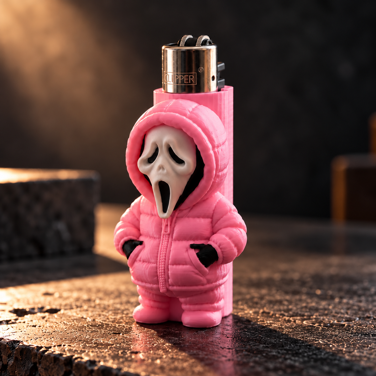 Scream Ghostface Puffer Jacket Lighter Sleeve