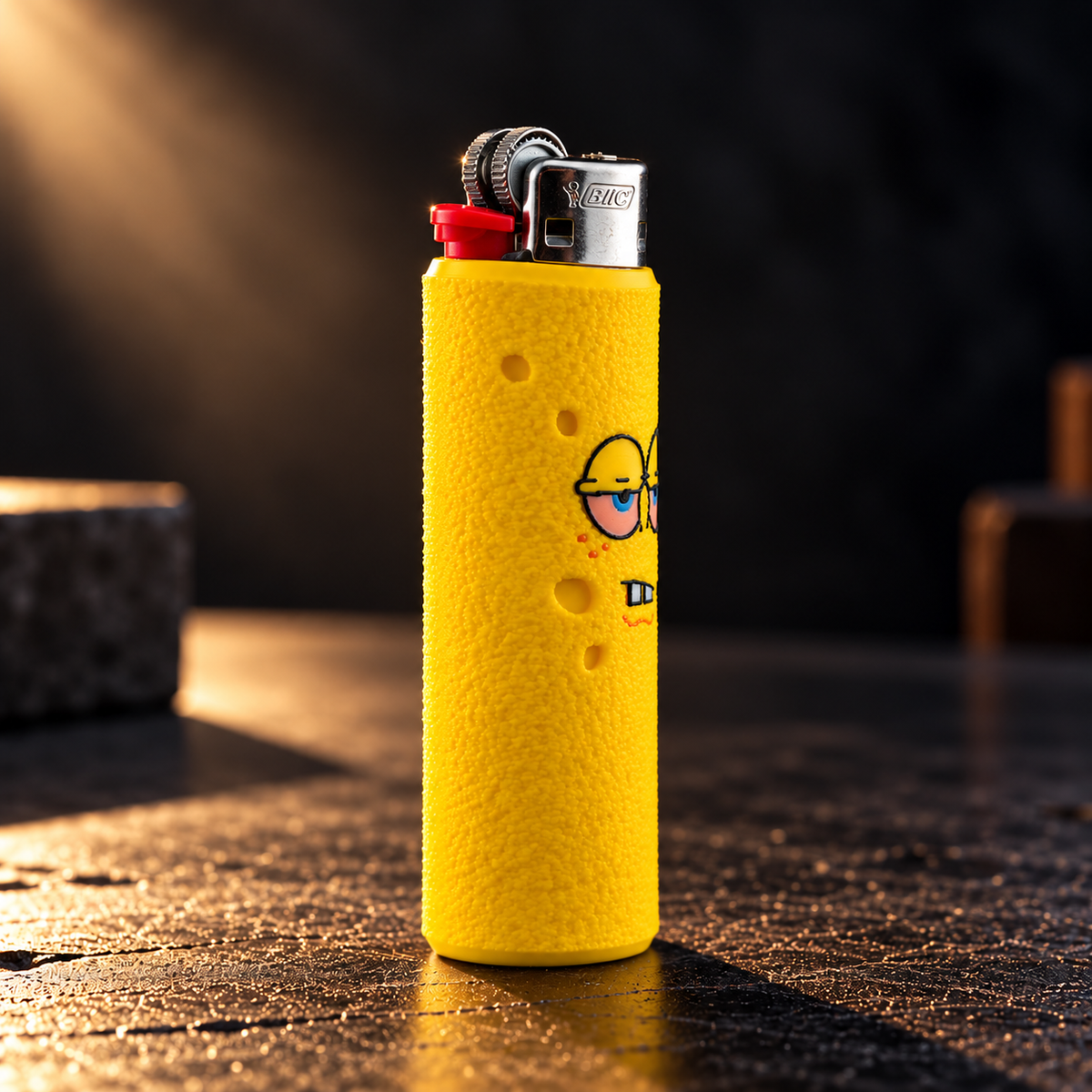 Stoned SpongeBob BIC Lighter Sleeve – 3D Cartoon Novelty Case